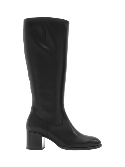 Gabor Verity Wide Fit Leather Knee High Boots, Black, Black