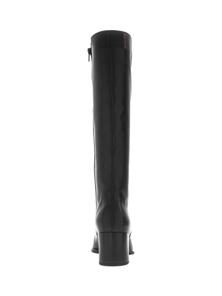 Gabor Verity Wide Fit Leather Knee High Boots, Black - view 2, Black