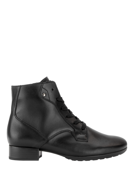 Gabor Balban Wide Fit Leather Ankle Boots, Black, Black