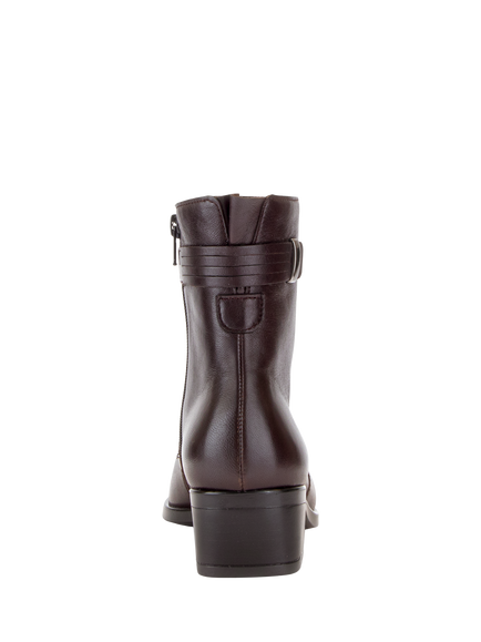 Gabor Palette Leather Ankle Boots, Dark Vino - view 2, Dark Vino