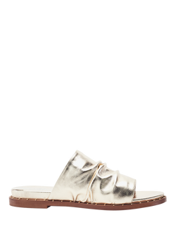 Moda in Pelle Jerri Leather Mule Sandals, Gold, Gold