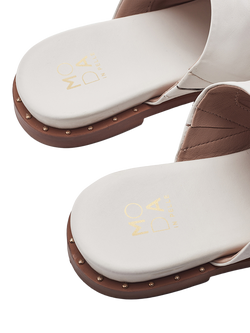 Moda in Pelle Jerri Leather Mule Sandals, White - view 2, White