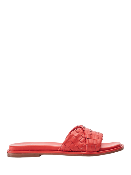 Moda in Pelle Jina Woven Leather Mules, Dark Orange, Dark Orange