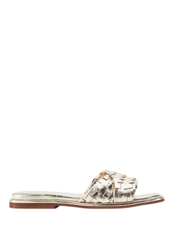 Moda in Pelle Jina Woven Leather Mules, Gold, Gold