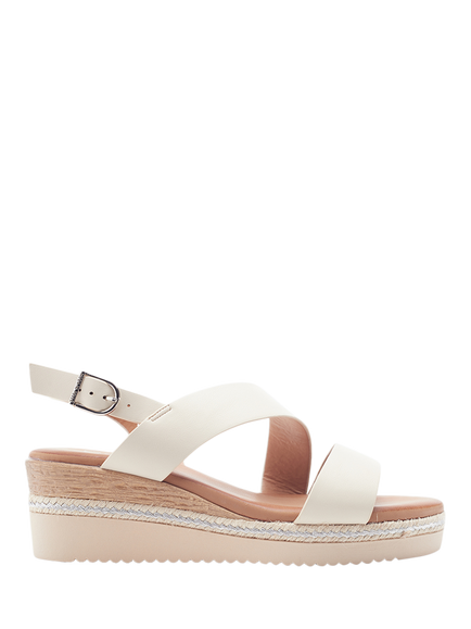 Moda in Pelle Joani Cross Strap Sandals, Off White
