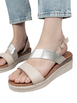 Moda in Pelle Joani Cross Strap Sandals - view 2, Off White