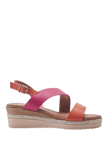 Moda in Pelle Joani Cross Strap Sandals, Pink/Orange