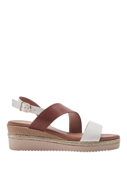 Moda in Pelle Joani Cross Strap Sandals, Tan/White