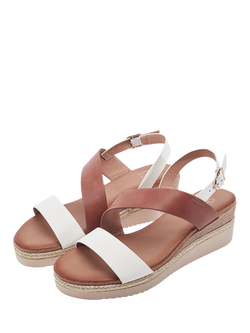 Moda in Pelle Joani Cross Strap Sandals - view 2, Tan/White