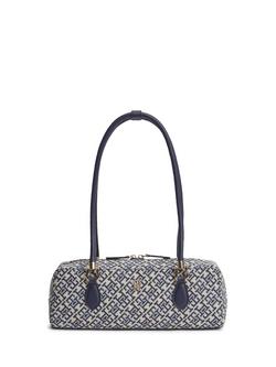 Tommy Hilfiger Textile Jacquard Rectangular Shoulder Bag, Navy Blue, Navy Blue