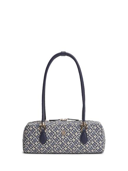Tommy Hilfiger Textile Jacquard Rectangular Shoulder Bag, Navy Blue, Navy Blue