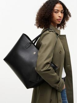 Tommy Hilfiger TH Icon Pebble Grain Tote Bag, Black - view 2, Black