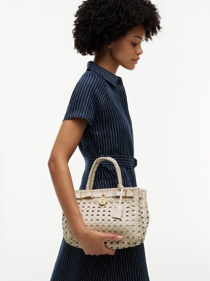 Tommy Hilfiger The American Icon Braided Leather Tote Bag, Ivory - view 2, Ivory