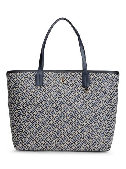 Tommy Hilfiger Jacquard Monogram Tote Bag, Navy Blue, Navy Blue