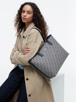 Tommy Hilfiger Jacquard Monogram Tote Bag, Navy Blue - view 2, Navy Blue