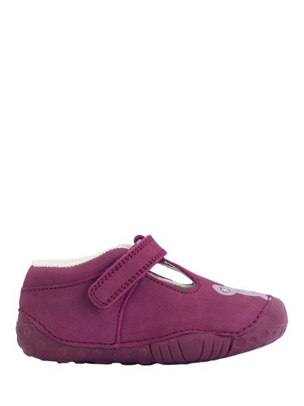 Start-Rite Baby Squish Nubuck Leather Shoes, Berry Mouse, Berry Mouse