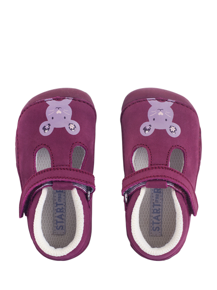 Start-Rite Baby Squish Nubuck Leather Shoes, Berry Mouse - view 2, Berry Mouse