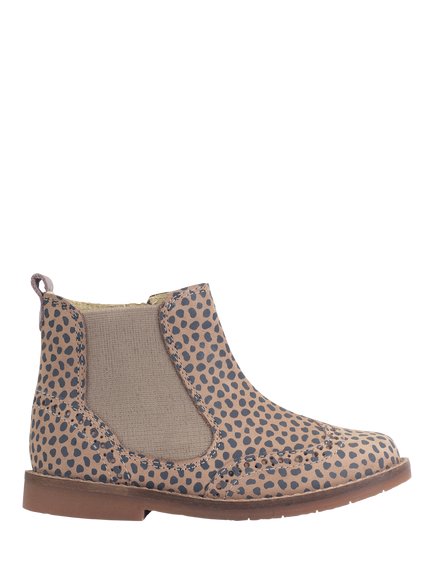 Start-Rite Kids' Bramble Nubuck Zip-Up Chelsea Boots, Taupe/Splash, Taupe/Splash