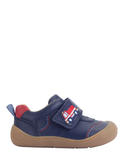 Start-Rite Kids' Baby Harvest Leather Rip-Tape First Walking Shoes, Navy/Fire Engine, Navy/Fire Engine