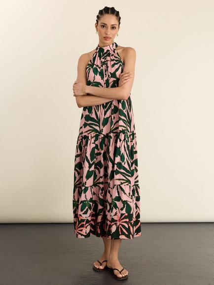 Baukjen Anouk Floral Maxi Dress containing LENZING™ ECOVERO™ Viscose, Pink/Multi, Pink/Multi