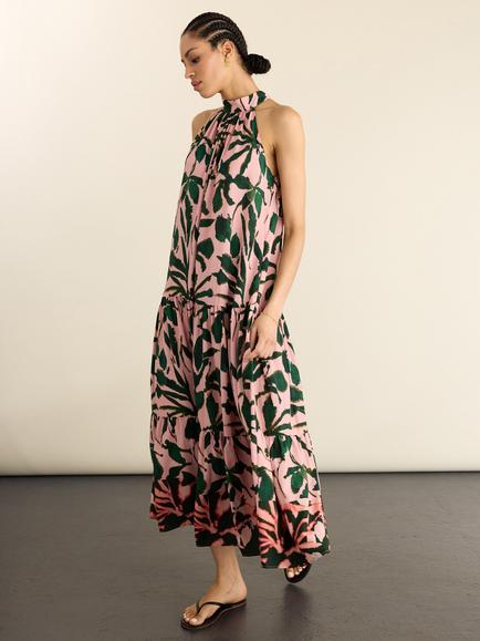 Baukjen Anouk Floral Maxi Dress containing LENZING™ ECOVERO™ Viscose, Pink/Multi - view 2, Pink/Multi