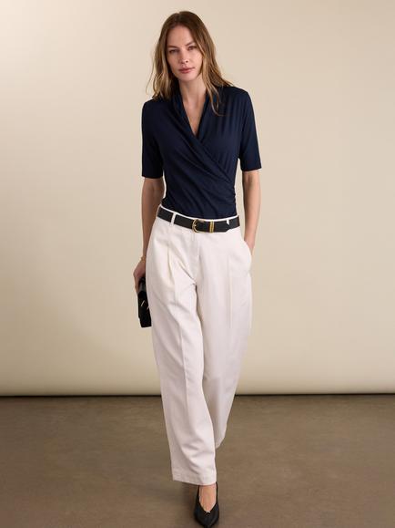 Baukjen Rosamund Wrap Top containing LENZING™ ECOVERO™ Viscose - view 2, Classic Navy