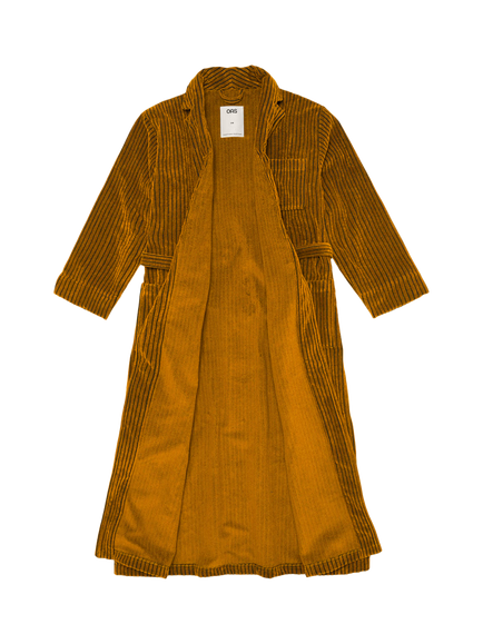 OAS Santiago Cotton Velour Robe, Orange - view 2, Orange
