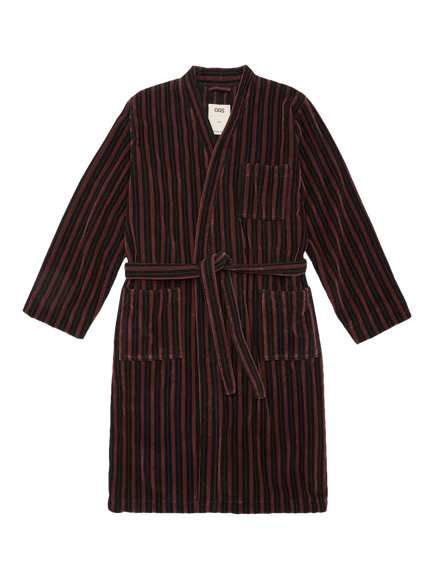 OAS Mio Korto Cotton Stripe Robe, Red, Red