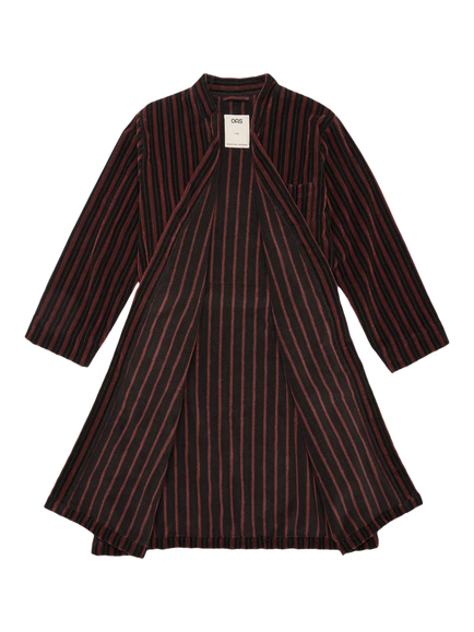 OAS Mio Korto Cotton Stripe Robe, Red - view 2, Red