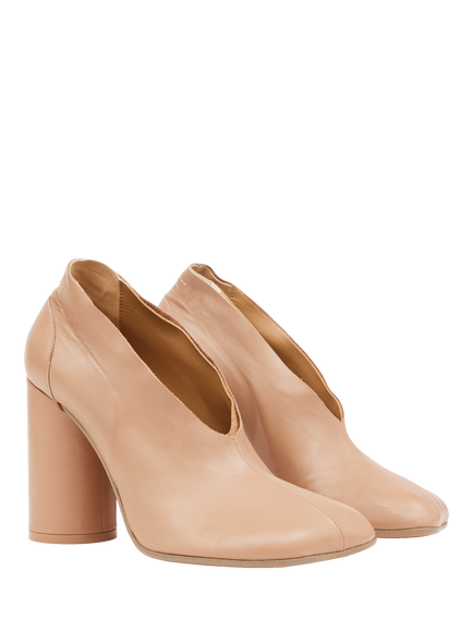 MM6 Maison Margiela Anatomic Leather Court Shoes, Birch, Birch