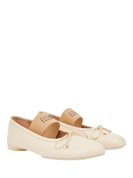 MM6 Maison Margiela Anatomic Numeric Leather Ballerina Pumps, Navajo - view 2, Navajo