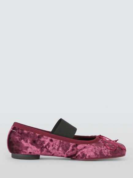 MM6 Maison Margiela Anatomic Numeric Ballerina Pumps, Velvet, Velvet