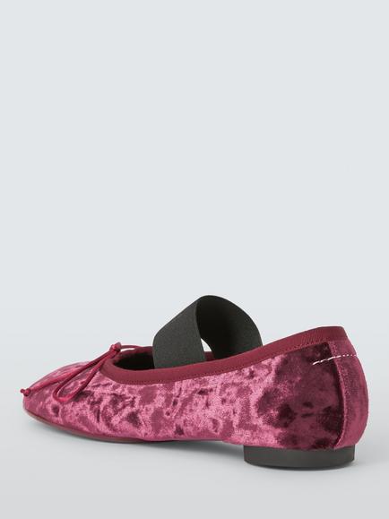 MM6 Maison Margiela Anatomic Numeric Ballerina Pumps, Velvet - view 2, Velvet
