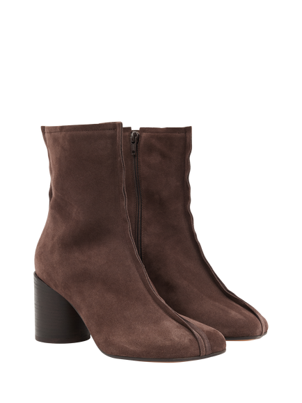 MM6 Maison Margiela Anatomic Suede Ankle Boots, Brown - view 2, Brown