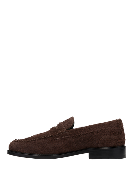 Clarks Craft James Lo Suede Loafers, Brown Suede - view 2, Brown Suede