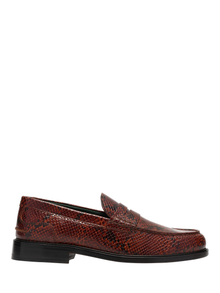 Clarks Craft James Lo Textured Leather Loafers, Brown Snake, Brown Snake