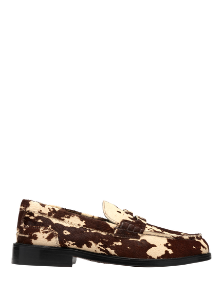 Clarks Craft James Leather Loafers, Brown Cow Print, Brown Cow Print