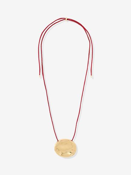 Mint Velvet Stud Rope Necklace, Gold/Red, Gold/Red