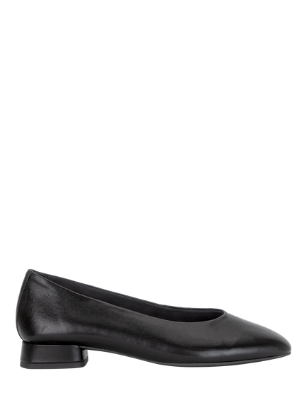 Gabor Identify Wide Fit Leather Ballerina Pumps, Black, Black