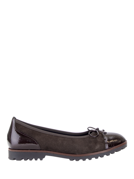 Gabor Temptation Leather Ballerina Pumps, Mocca, Mocca