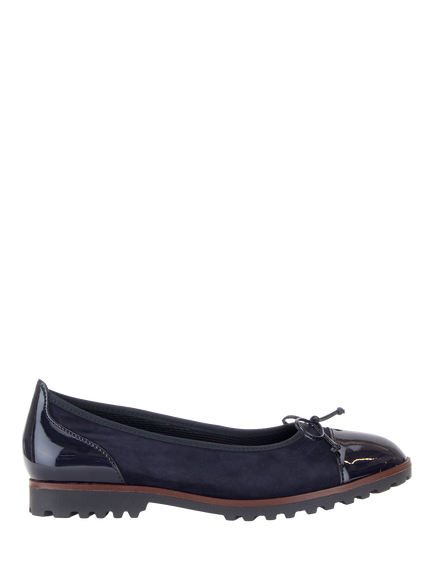 Gabor Temptation Leather Ballerina Pumps, Dark Blue, Dark Blue