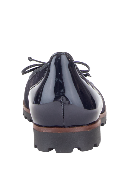 Gabor Temptation Leather Ballerina Pumps, Dark Blue - view 2, Dark Blue
