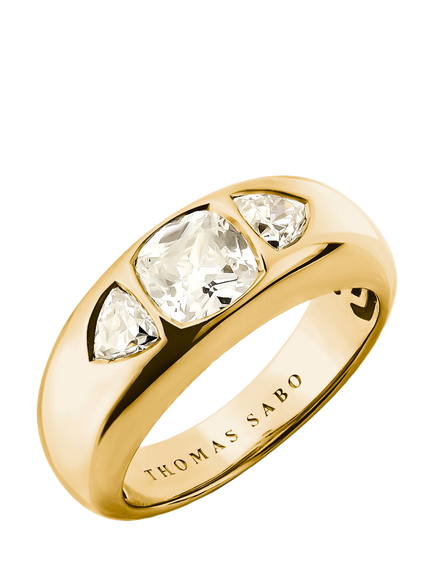 THOMAS SABO Bold Elegance Zirconia Ring, Gold, One Size, Gold