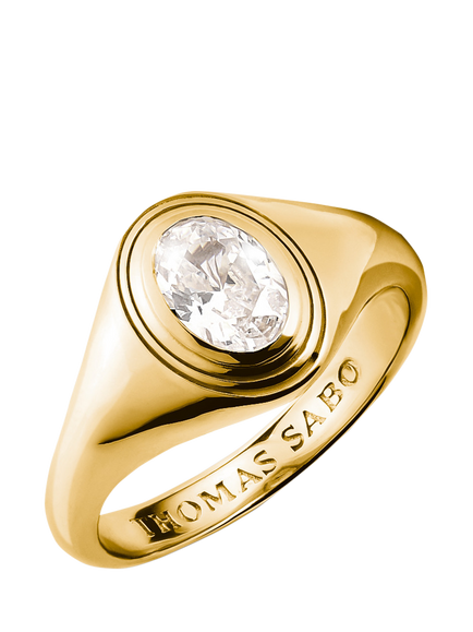THOMAS SABO Bold Elegance Zirconia Ring, Gold, One Size, Gold