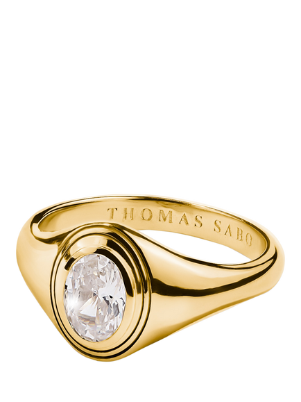 THOMAS SABO Bold Elegance Zirconia Ring, Gold, One Size - view 2, Gold