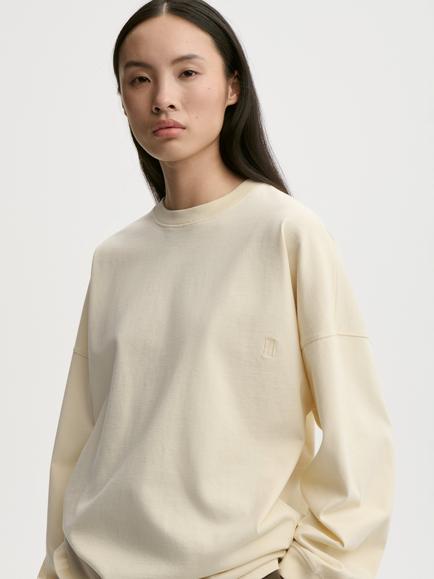 By Malene Birger Carala Crew Neck Cotton Knit Jumper, Cream, Cream