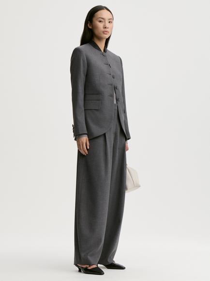 By Malene Birger Povilanna Relaxed Tailored Trousers, Dark Grey Melange - view 2, Dark Grey Melange