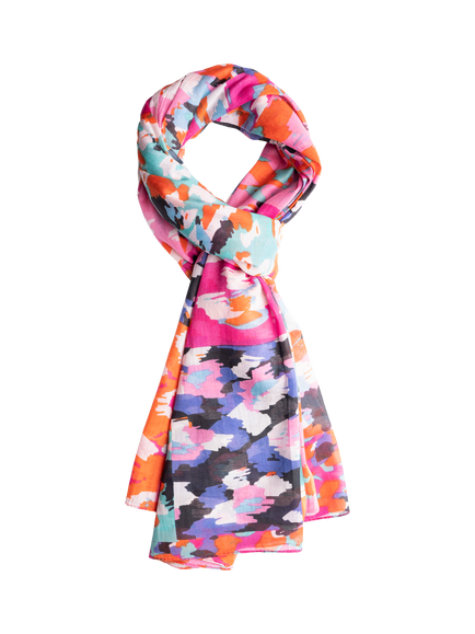 chesca Patchwork Leopard Print Rectangular Scarf, Pink/Multi, Pink/Multi