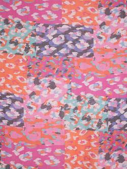 chesca Patchwork Leopard Print Rectangular Scarf, Pink/Multi - view 2, Pink/Multi