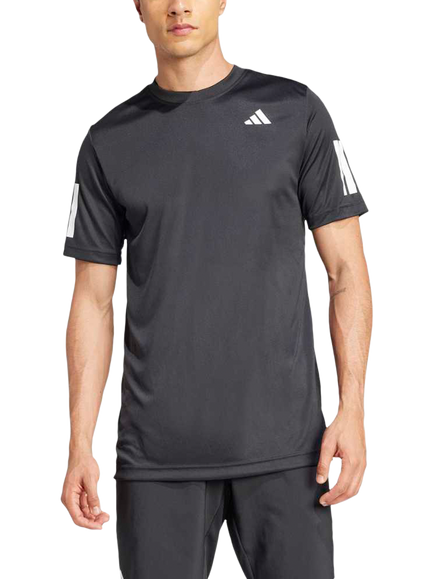 adidas Club Tennis Climacool 3 Stripe T-Shirt, Black